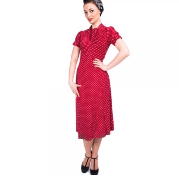 lindy bop red polka dot dress